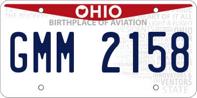 OH license plate GMM2158