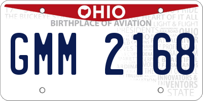 OH license plate GMM2168