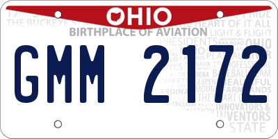 OH license plate GMM2172