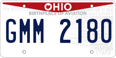 OH license plate GMM2180