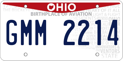 OH license plate GMM2214