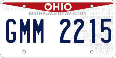 OH license plate GMM2215