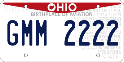OH license plate GMM2222