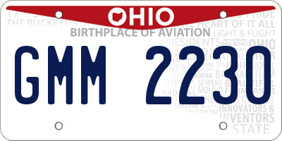 OH license plate GMM2230