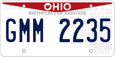 OH license plate GMM2235