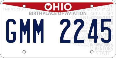 OH license plate GMM2245