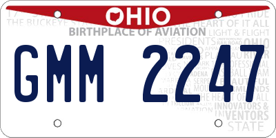 OH license plate GMM2247
