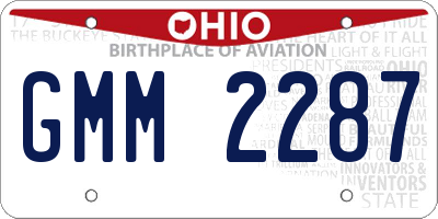 OH license plate GMM2287