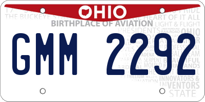 OH license plate GMM2292