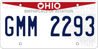 OH license plate GMM2293