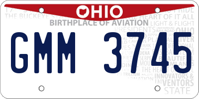 OH license plate GMM3745