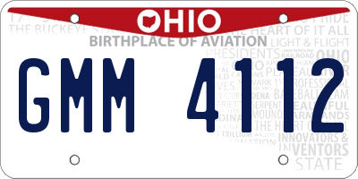 OH license plate GMM4112