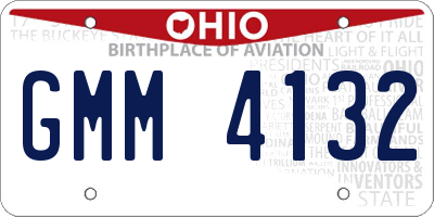 OH license plate GMM4132