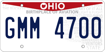 OH license plate GMM4700