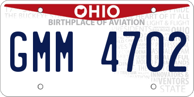 OH license plate GMM4702