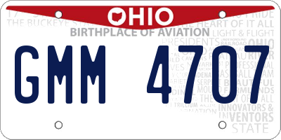 OH license plate GMM4707