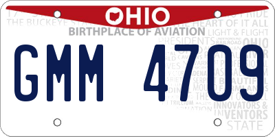 OH license plate GMM4709