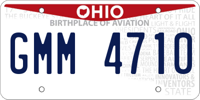 OH license plate GMM4710