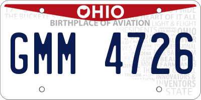 OH license plate GMM4726