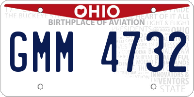 OH license plate GMM4732