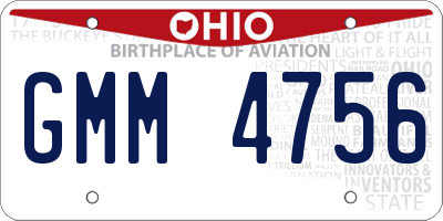 OH license plate GMM4756