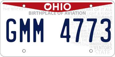 OH license plate GMM4773