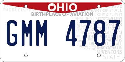 OH license plate GMM4787