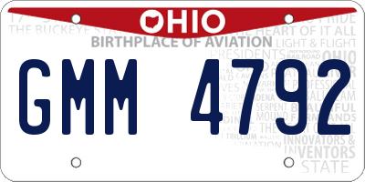 OH license plate GMM4792