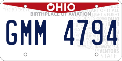 OH license plate GMM4794
