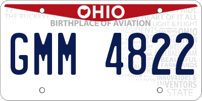 OH license plate GMM4822