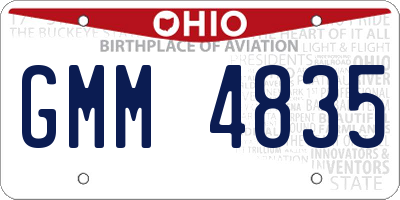 OH license plate GMM4835