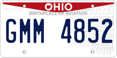 OH license plate GMM4852