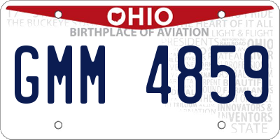 OH license plate GMM4859