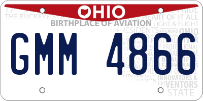 OH license plate GMM4866