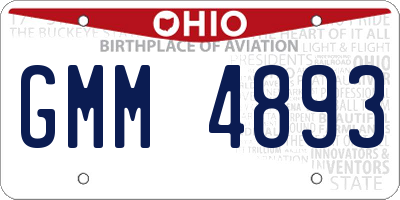 OH license plate GMM4893