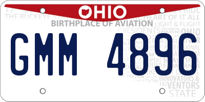 OH license plate GMM4896