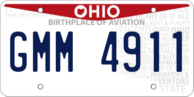 OH license plate GMM4911