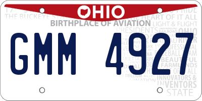 OH license plate GMM4927