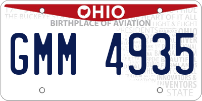 OH license plate GMM4935