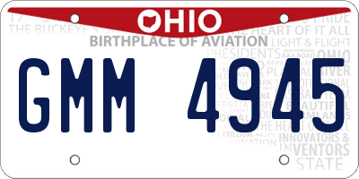 OH license plate GMM4945