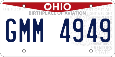 OH license plate GMM4949