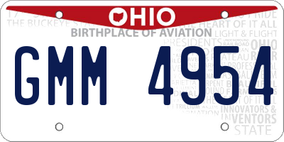 OH license plate GMM4954