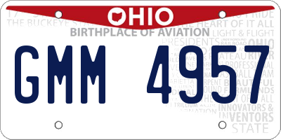 OH license plate GMM4957