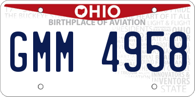 OH license plate GMM4958