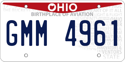 OH license plate GMM4961