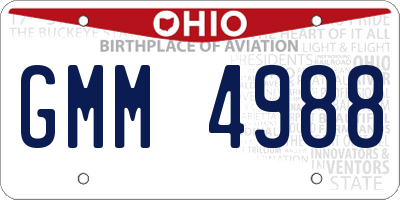 OH license plate GMM4988