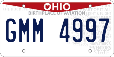 OH license plate GMM4997