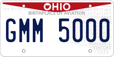 OH license plate GMM5000