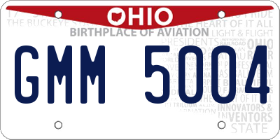 OH license plate GMM5004