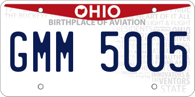 OH license plate GMM5005